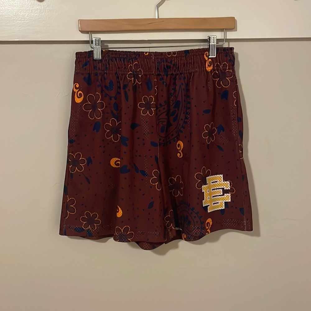 Eric Emanuel Maroon Paisley Shorts - Size Large
